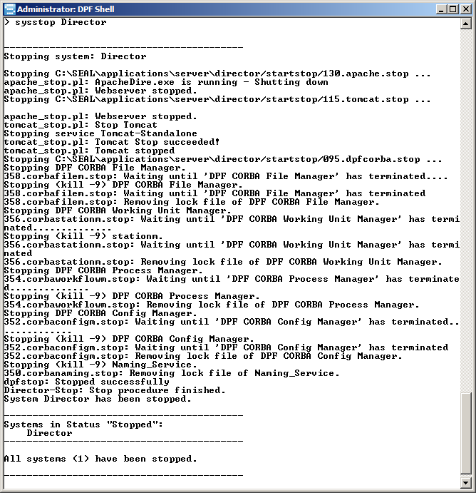 Executing systop Director in the DPF Shell